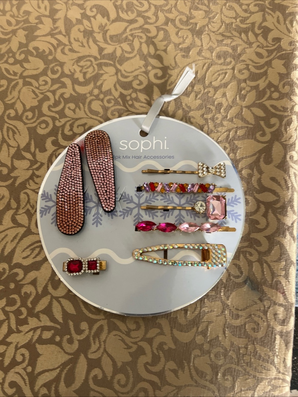 SOPHI JEWELED BOBBY PINS AND HAIR CLIPS NEW WITH TAG 8 Pieces Bling Rhinestone